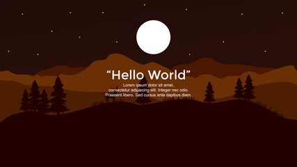 Premium vector banners with polygonal landscape illustration background.