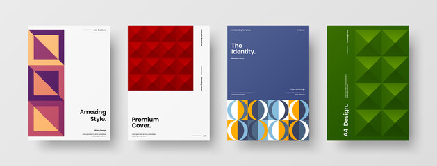 Abstract brochure cover vector design. Corporate identity geometric illustration template.