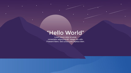 Obraz premium Premium vector banners with polygonal landscape illustration background.