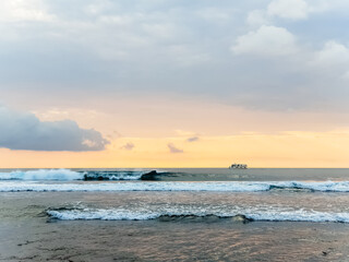 Amazing sunset view on Indian ocean at Bali, Indonesia