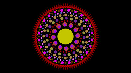 art dot fade circle and outside small thorn red purple tone