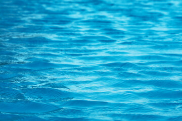 water of swimming pool is so clear, can see floor in the water