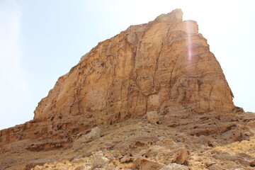 Hot and arid desert sand dunes terrain in Sharjah emirate in the United Arab Emirates. The oil-rich UAE receives less than 4 inches of rainfall a year and relies on water from desalination plants.