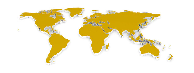 World Map Orange On White Background