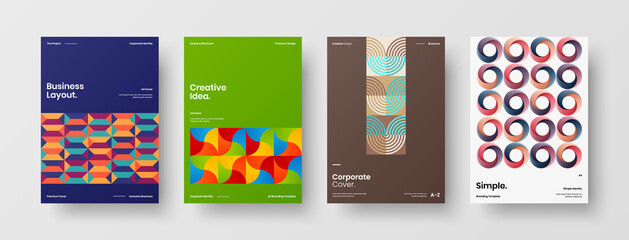 Abstract brochure cover vector design. Corporate identity geometric illustration template.