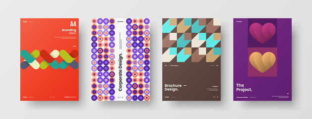 Abstract brochure cover vector design. Corporate identity geometric illustration template.
