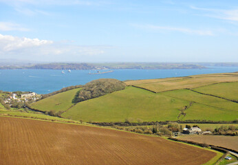 Obraz premium Rame peninsular and Plymouth Sound, Cornwall 
