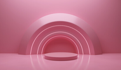 Abstract geometric shape pastel color scene minimal, design for cosmetic or product display podium 3d render.