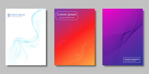 Obraz na płótnie Canvas Set of Minimal covers design, Modern template with gradient background, Future geometric Pattern of covers template set, Vector illustration