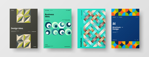 Abstract brochure cover vector design. Corporate identity geometric illustration template.