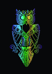 Zentangle stylized Owl. Vector illustration for print and tattoo.