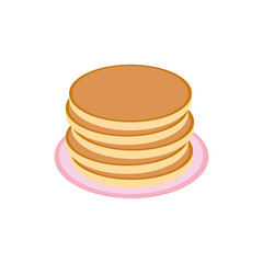 pancake on a plate in vector flat style, single element for design. food, american dessert