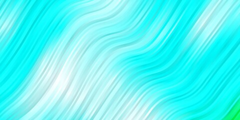 Light Blue, Green vector background with lines. Abstract illustration with bandy gradient lines. Pattern for booklets, leaflets.
