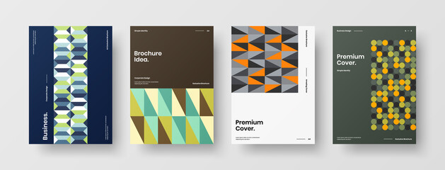 Naklejka premium Abstract brochure cover vector design. Corporate identity geometric illustration template.