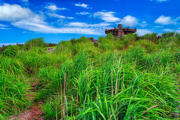 Beautiful landscape shot at the top of Sangumburi Crater in Jeju.