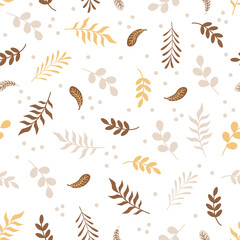 seamless pattern with leaves - vector illustration, eps