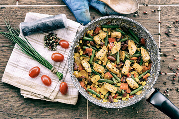 Chicken fajita mexican main dish