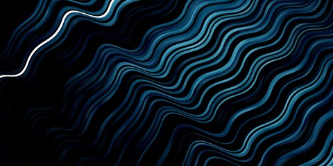 Dark BLUE vector pattern with curves. Abstract gradient illustration with wry lines. Template for cellphones.