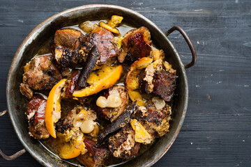 rustic traditional american mexican carnitas pork stew