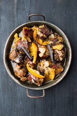 rustic.traditional.american.mexican.carnitas.pork.stew.meat.fat.salt.cholesterol.heart.disease.protein.slow.cooked.food.nobody.vertical.horizontal.color.closeup....