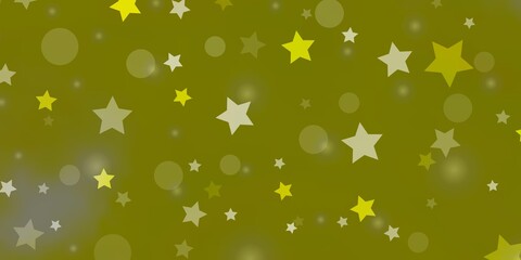 Light Yellow vector background with circles, stars. Abstract illustration with colorful shapes of circles, stars. Texture for window blinds, curtains.