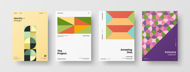 Abstract brochure cover vector design. Corporate identity geometric illustration template.