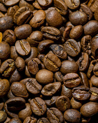 Coffee beans patern close-up macro photo isolated bens