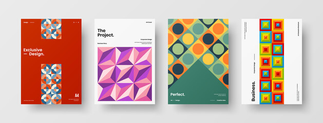 Abstract brochure cover vector design. Corporate identity geometric illustration template.