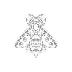 Bee. Zen art. Illustration.
