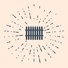 Black Fence wooden icon isolated on beige background. Garden fence sign. Abstract circle random dots. Vector Illustration.