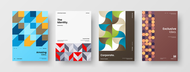 Abstract brochure cover vector design. Corporate identity geometric illustration template.