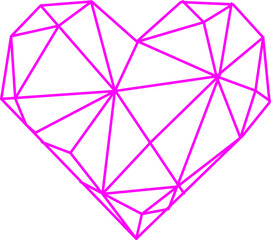 Heart symbol Is a pink line on a white background