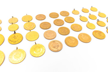 Turkish gold coins. Turkish quarter gold. Turkish full, half, quarter, republic and resat gold