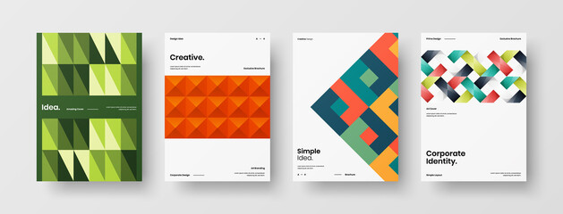 Abstract brochure cover vector design. Corporate identity geometric illustration template.