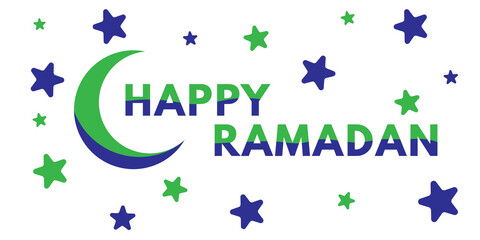 Happy ramadan typography. Perfect for Greeting card, banner or poster, Sale, etc. Vector eps.10