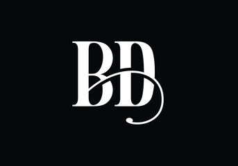 Initial Monogram Letter B D Logo Design Vector Template. BD Letter Logo Design