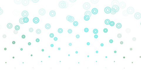 Light green vector doodle template with flowers.