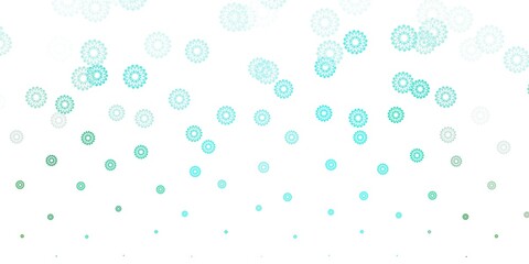 Light green vector doodle template with flowers.