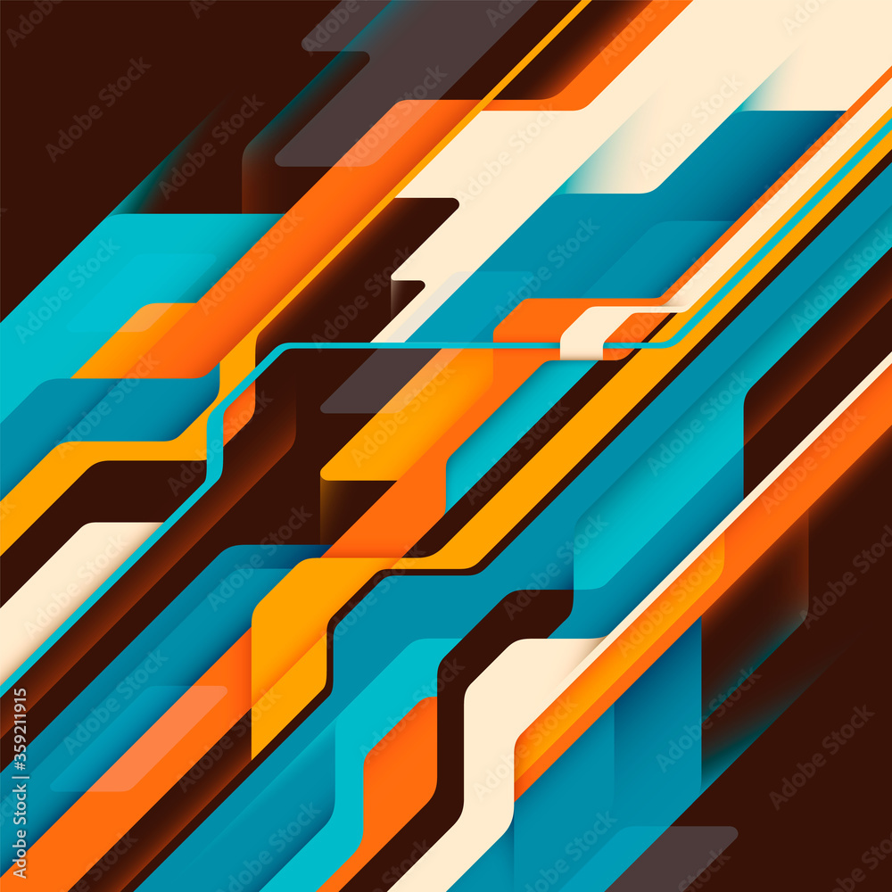 Wall mural abstract technology background with colorful elements. vector illustration.
