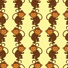 monkey ornament seamless pattern. vector illustration