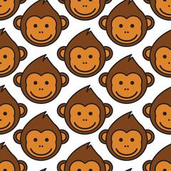monkey ornament seamless pattern. vector illustration