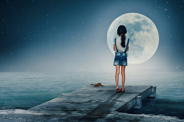 girl on the moon