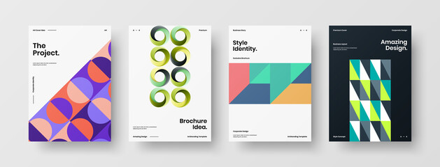 Abstract brochure cover vector design. Corporate identity geometric illustration template.