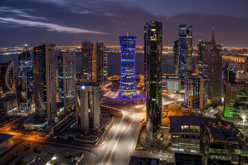 Naklejka premium Aerial View of west bay area Doha City