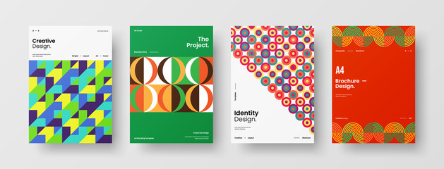 Obraz premium Abstract brochure cover vector design. Corporate identity geometric illustration template.