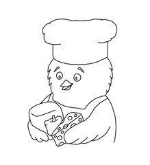 The outline of the Chicken with groceries