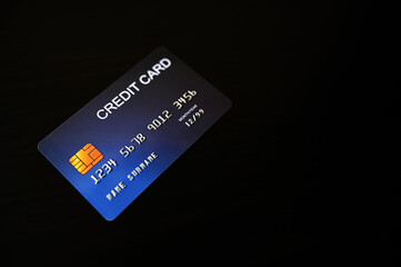Credit card close up shot concept of online shopping,Copy space