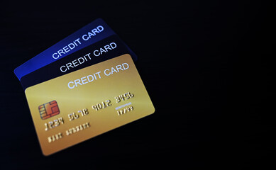 Credit card close up shot concept of online shopping,Copy space