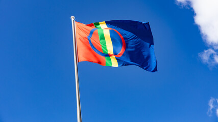 Sápmi flag lapland, Finland and the arctic. 
