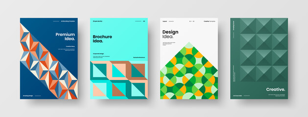 Abstract brochure cover vector design. Corporate identity geometric illustration template.